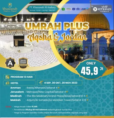 Paket Umroh Promo Plus Aqsha Untuk 2 Orang Agustus 2023 Di Medan Satria